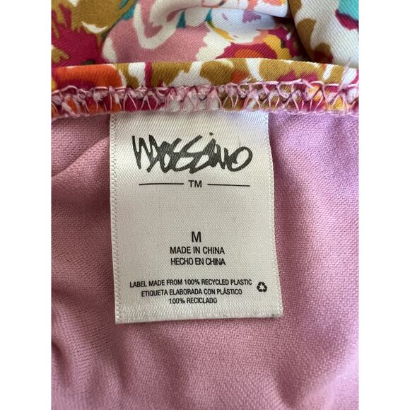 Mossimo Floral One Piece Halter Deep V-neck Open Back - Size M - Picture 5 of 5